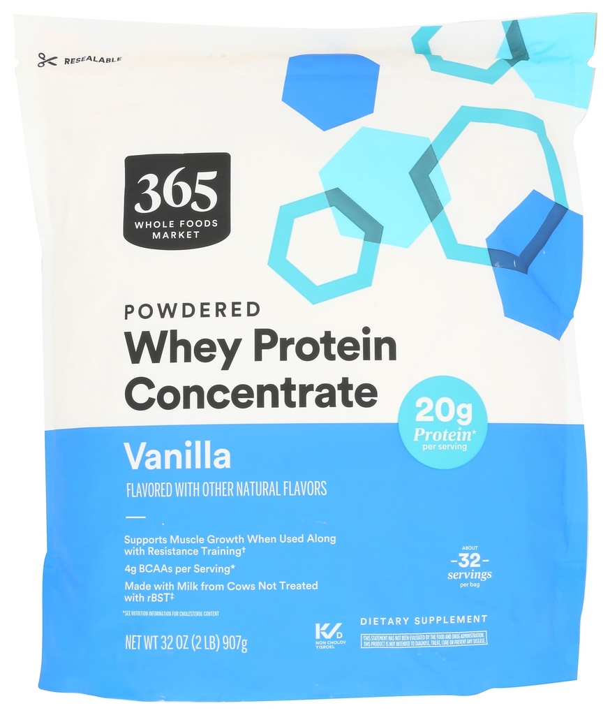 365 by Whole Foods Market, Vanilla Whey Concentrate Protein Powder, 32 OZ