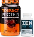 Nutrologie TRIPACT Proteïnepoeder, 7-in-1 Maaltijd Vervangingsshake, Romige Chocolade (40 porties) Zen Natural Magnesium Supplement (30 porties)