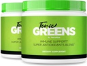 NutraRize (Pack van 2 Tonic Greens, All-Natural Supplement in een Jar voor Immune Support, Delicious Way to Detox The Body, Powder for Health and Wellness Reviews (60 Servings)