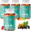 BIO VITALICA Sea Moss Gummies Elderberry BioVitalica - Vitamine C D + Zink - Irish Seamoss Vegan Gummy with Sea Moss Gel & Powder for Immunity, Detox - for Adults and Kids (4packs)