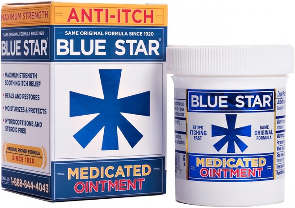 Blue Star Medicinal Anti-Itch Zalf, 2oz per verpakking (2 verpakkingen)