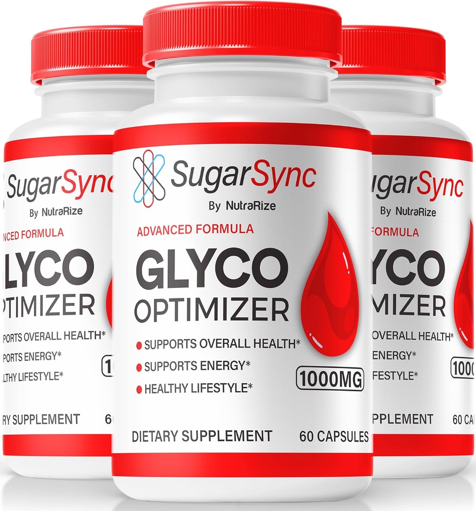 NutraRize (3 Pack) Sugar Sync Glyco Optimizer Capsules, Officiële SugarSync Glyco Optimiser, Sugar Sync Joint Optimizer, Sugar Sync Gluco Cleanse Detox Formula, SugarSync Glycol Reviews (180 Capsules)