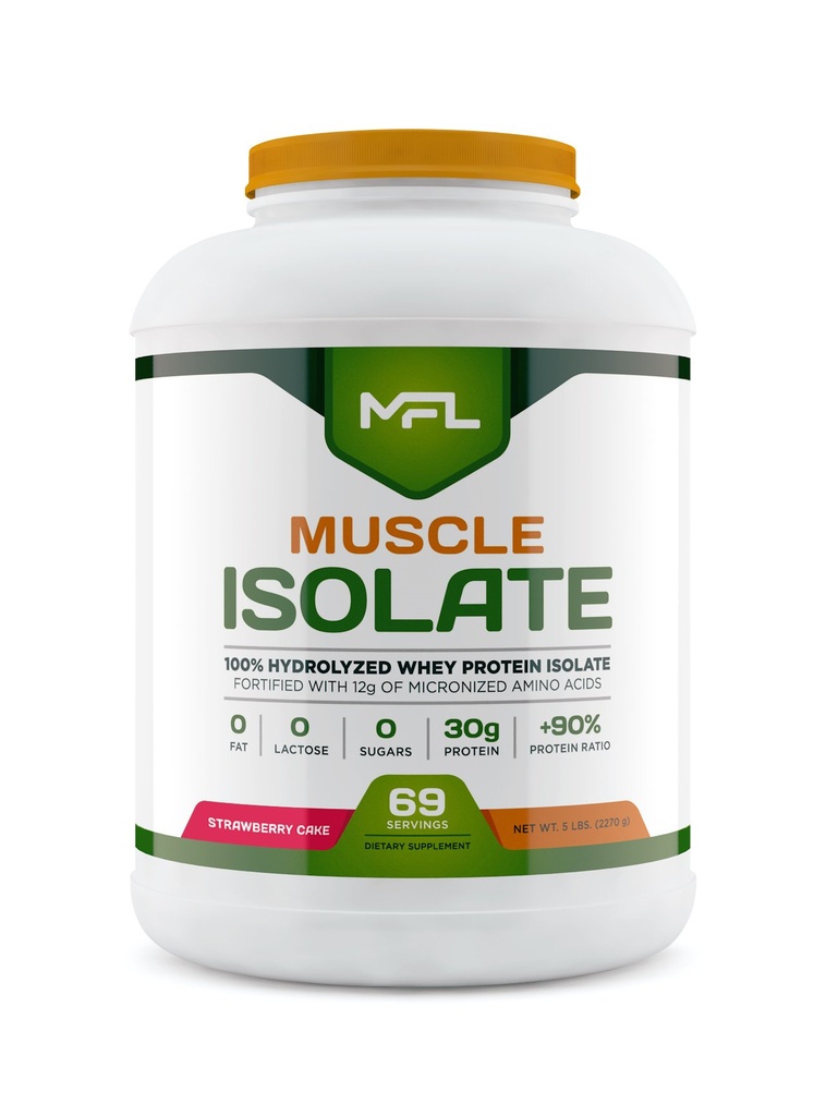 MFL 100% isolaateiwit l 30 g proteïne l 12 g Aminozuren l Keto Vriendelijk l Low Carbs l 5 lbs. (Strawberry Cream)