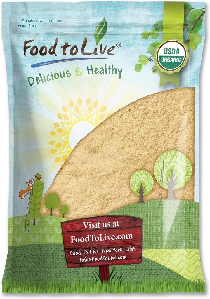 Food to Live - Organic Lion's Mane Mushroom Powder, 8 pond - Verhoog uw hersenwellness met Premium, Non-GMO, Natural and Vegan Superfood to Better Focus