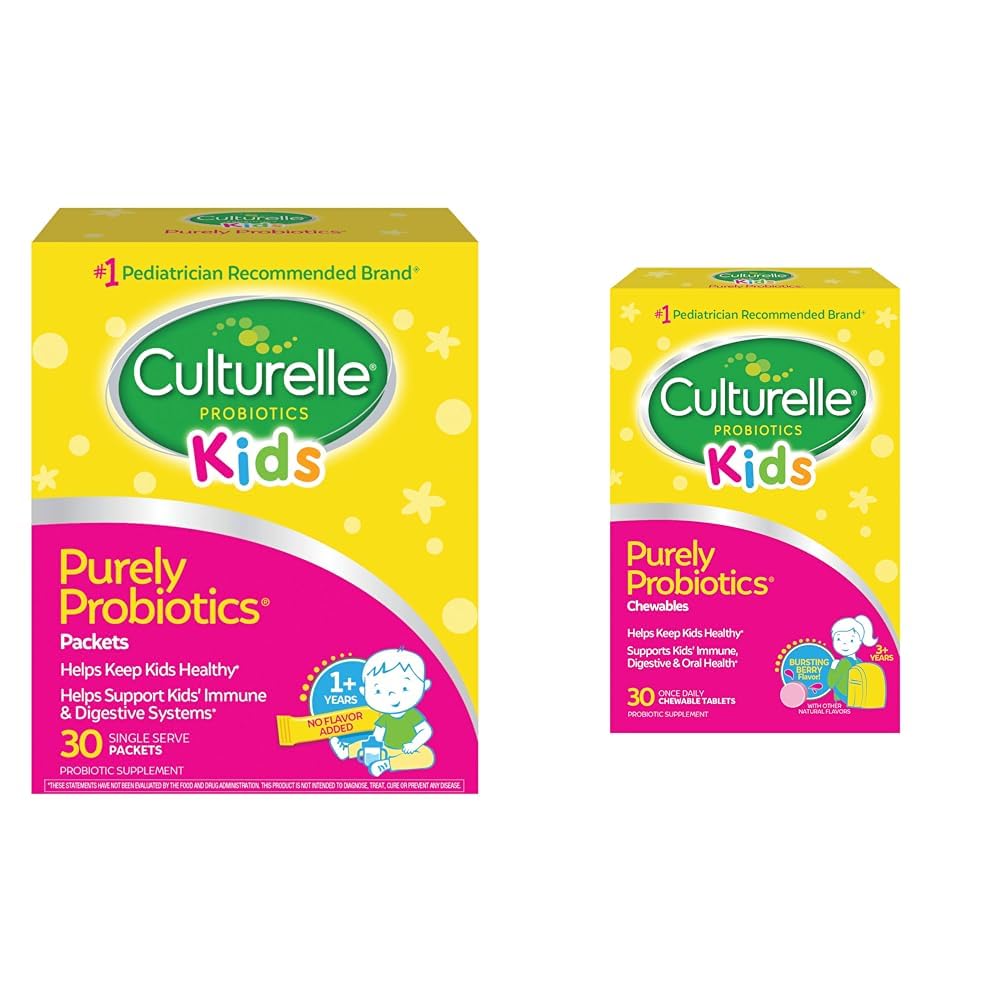 Culturelle Kids Daily Probiotic Supplement & Kids Chewable Daily Probiotic for Kids, Ages 3+, 30 Tellen