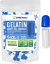 XPRS Nutra Size 1 Empty Capsules - 100 Count Empty Gelatin Capsules - Pill DIY Capsule Filling - Pure Bovine Pill Gel Caps for Do-It-Yourself Supplements (Blue/White)