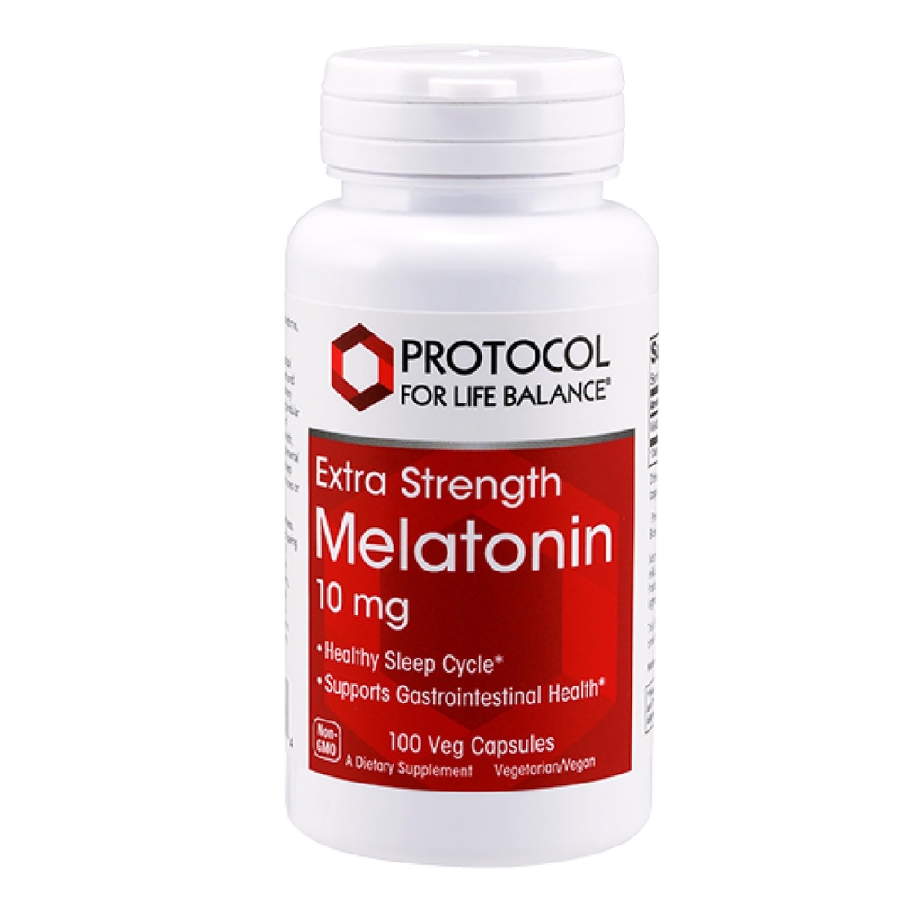 PROTOCOL VOOR LIFE BALANS Melatonine Extra sterkte - 10 mg Melatonine - Slaapondersteuning voor volwassenen - Dagelijkse Immuunondersteuning - Pijnappel Gland Aid - Kosher & Non-GMO - 100 Veg Capsules