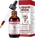 IJzersupplementen voor katten, 60ML vloeibaar ijzer met Folaat en B12 Ondersteunt anemie, lage enery niveaus en lethargy, bevordert rode bloedcel vorming en bloedgezondheid
