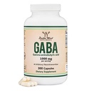 GABA supplement (300 capsules, 1000 mg per portie) bevordert rust, ontspanning en ondersteuning slaap (Vegan Safe, Glutenvrij, Non-GMO)(Gamma aminoboterzuur) door dubbel hout