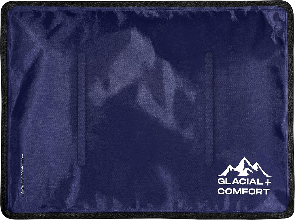 Glacial Comfort Large Gel Ice Pack for Injuries Reusable - (15" x 11") Cold Pads for Back Pain, Hip, Knee, Shoulder, Muscle Strains, Migraine & Postpartum Recovery, Flex Technology - Compression Pad.