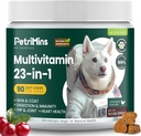 23-in-1 Hondenvitaminensupplementen, multivitaminen voor honden met Glucosamine & Omega-3, uitgebreide ondersteuning voor hiep & Joint, spijsvertering, immuungezondheid, huid, hart - 90ct, kip