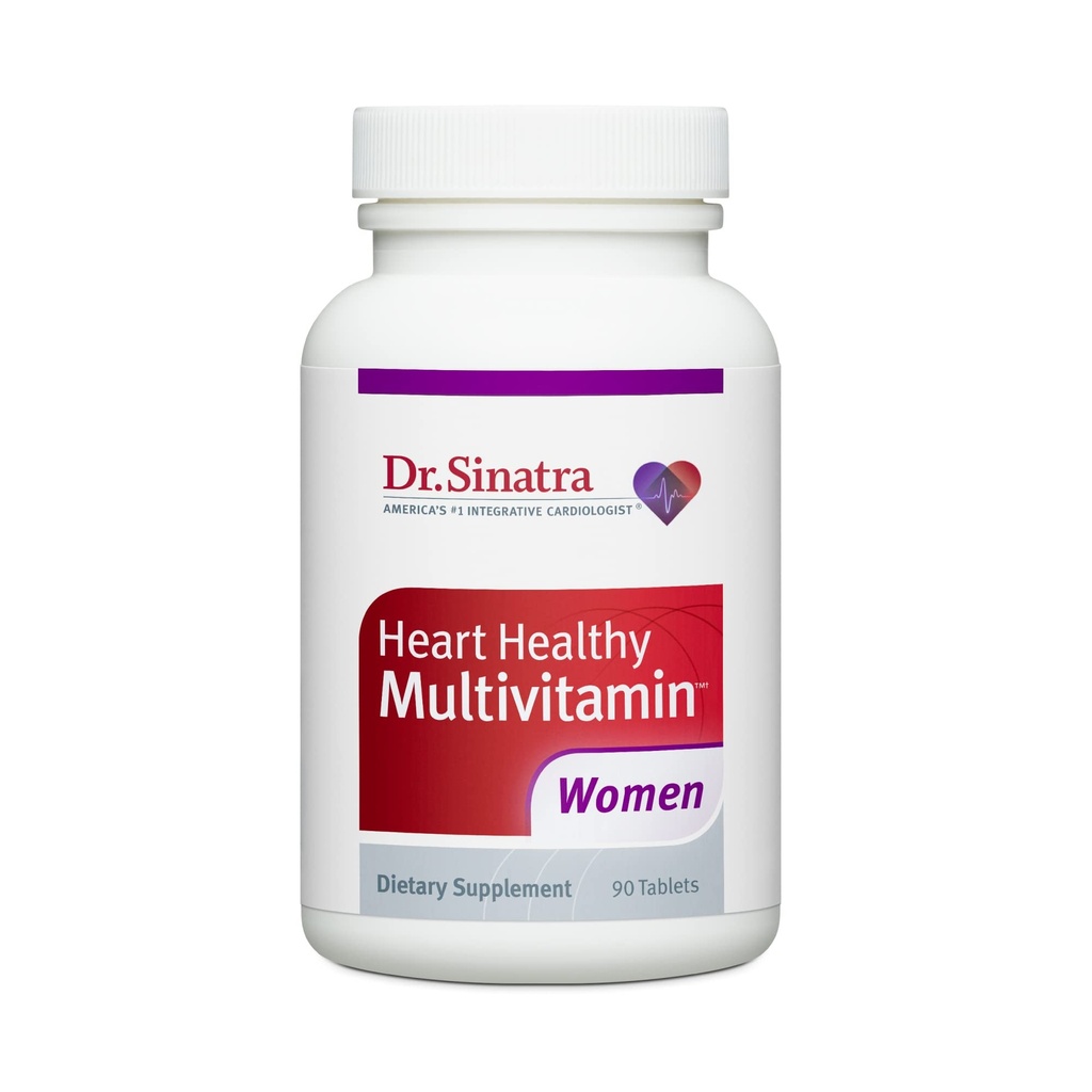 Dr. Sinatra Hart Gezonde Multivitamine voor vrouwen met vitamine D 1000 IE, A, B12, C, E, Biotine, Folaat en Zink, 90 tabletten (30 dagen supply)