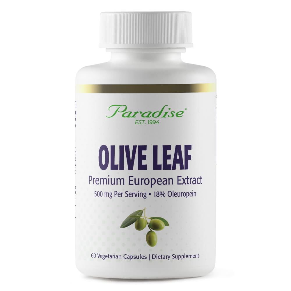 Paradijs Kruiden Olive Leaf Extract van Spaanse Andalusische olijfbomen, Super Potent, Ultra Pure, Non-GMO, Vegan, Glutenvrij, 60 Vegetarische Capsules