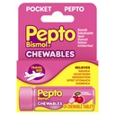 Pepto Bismol Pocket Kauwtabletten voor misselijkheid, brandend maagzuur, spijsverteringsstoornissen, maagklachten en diarree - 5 Symptoom Fast Relief, Cherry Flavor 24 ct