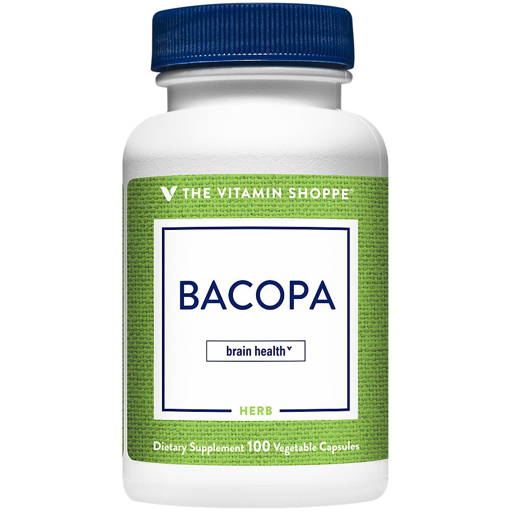 De Vitamine Shoppe Bacopa 500MG (Bacopa Monnieri), klinisch bestudeerd Ingrediënt, Herbal Brain Support Supplement, eenmaal daags (100 capsules)