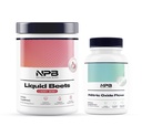 Pure Blend Nitric Oxide Flow & Liquid Beets Bundle - Blood Pressure Support, Oplage verhoging - Biologische Beetwortelpoeder 8.000mg