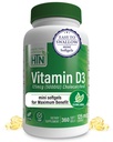 Gezondheid Thru Voeding Vitamine D3 5000iu 360 Mini Softgels voor maximale voordelen jaar aanbod  Kwaliteit in Organische EVOO Immuungezondheidsondersteuning