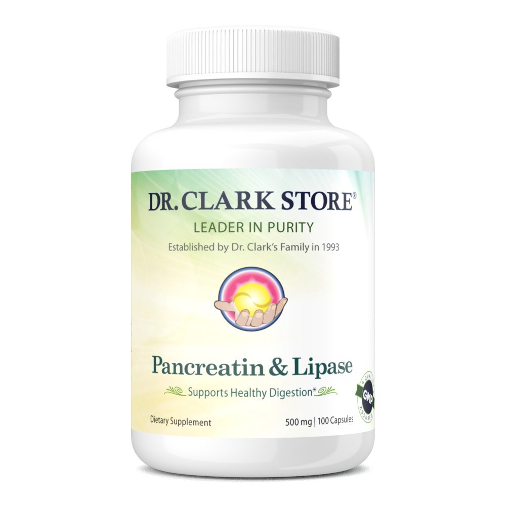 Clark Pancran en Lipase Enzyme Supplement, 500mg, 100 Gelatine Capsules
