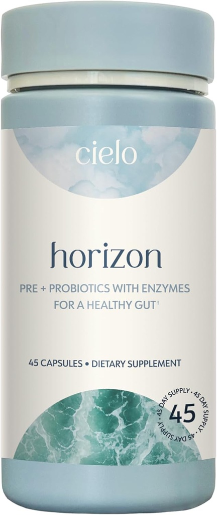 Cielo Daily Horizon Prebiotica - Probiotica voor mannen en vrouwen - Dagelijkse Probiotica 20 Miljard CFU voor volwassenen Gut Health - Bevat spijsverteringsenzymen Blend voor de spijsvertering van voedingsstoffen (45 dagen levering)