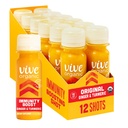 Vive Organic Immune Support Shot, Cold-Pressed Gember, Kurkuma, & Echinacea, Glutenvrij, Veganistisch, Immunity Boost Original, 2 Fl Oz (Pack van 12)