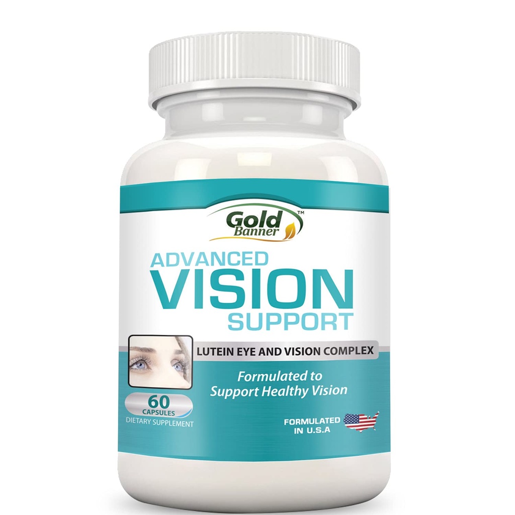 Advanced Vision Support - Lutein Eye & Vision Complex with Lutein, Bilberry, Zink, Grapeseed & Essential Vitamins - All Natural Retina Capsules for Eye Health - Made in USA