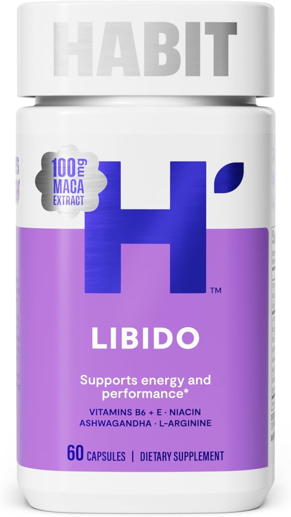 Habit Libido Supplement (60 capsules) - New Look, Natural Aphrodisiac Blend met Maca, Ashwagandha L-Arginine, Ondersteunt energie en prestaties, Vegan, niet-GMO (1 Pack)