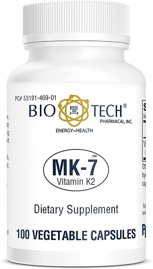 Bio-Tech Pharmacal MK-7 (Vitamine K2), 100 plantaardige capsules 