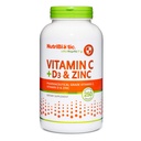 NutriBiotic – Vitamin C + Vitamin D3 & Zinc, 250 Capsules | Potent, Comprehensive Immune Support | Essential & Antioxidant Daily Supplement | Gluten & GMO Free