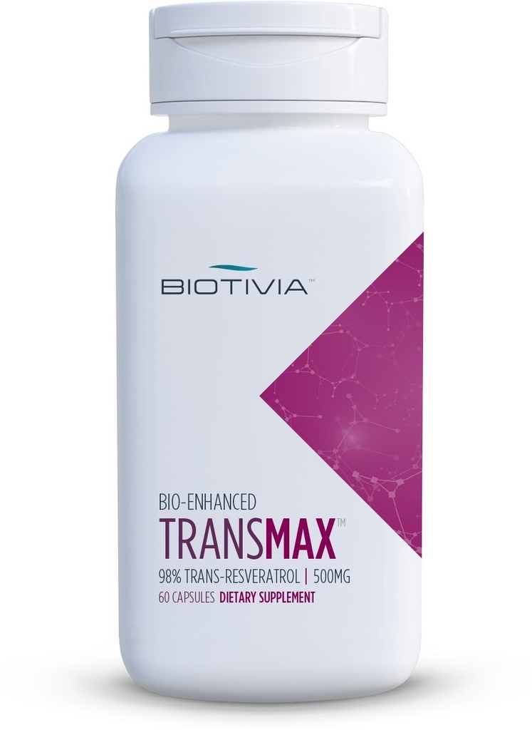 Transmax 1000mg 98% Trans-resveratrol + Polydatin + Piperine voor verhoogde bio-beschikbaarheid. Geen kunstmatige fillers of additieven. 60x500mg Vegan Capsules