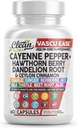 Clean Nutra Cayenne Pepper Capsules Supplement met Hawthorn Berry, Dandelion Root, Ceylon Cinnamon, Knoflook, Ginger, Berberine, Apple Cider Vinegar, Melkdistel, Beetwortel, Aloë Vera Pillen & Meer