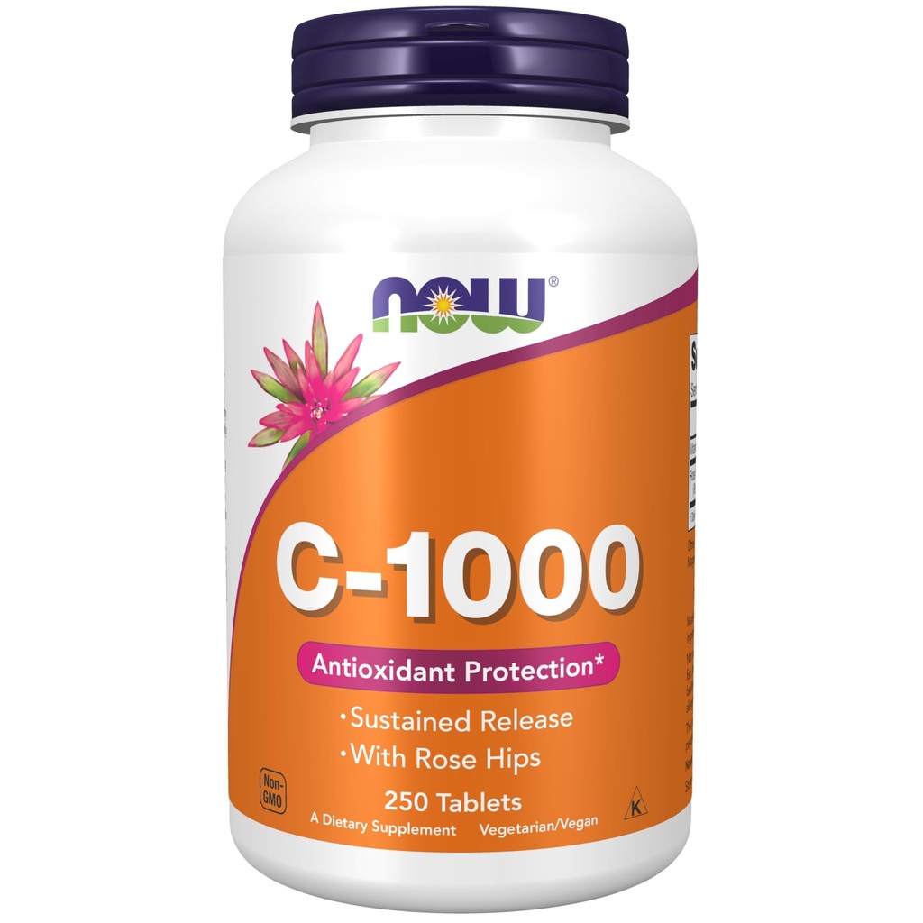 Nu Foods Vitamine C-1000 Aanhoudende Release met Rose Hips 250 Tabs (500 (250 X 2))