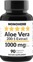MONOHERB Aloë Vera 1000 mg - 200x Extract - 90 capsules