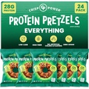 Crisp Power Protein Pretzels, Alles, High Protein Vegan Keto Snack, 28 G Plant Based Proteïne, Low Carb Crunchy Pretzel Snacks, Suikervrij, Geen Zaad Oliën, 1,75 oz Bags, 24 Pack