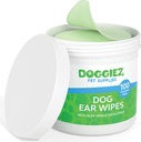Hondenoor Cleaner Wipes met Aloë Vera en Eucalyptus (100 Tel) Oorbehandeling Otic Cleanser voor honden- Helpt oor jeuk en irritanten - veilig voor Puppies meer dan 12 weken