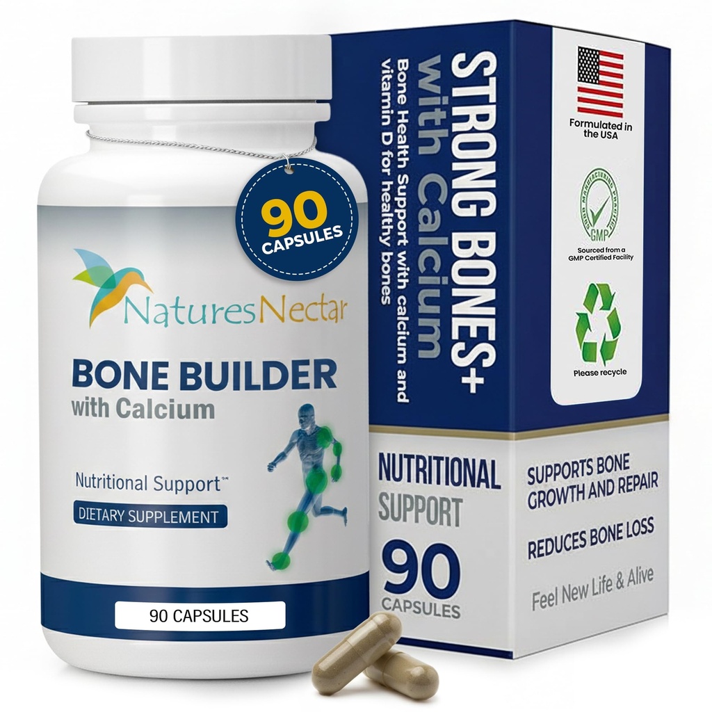 Nectar Bone & Joint Supplements for Men & Women Ondersteunt Bone Health, Strength & Growth met Calcium, Vitamine D, Magnesium & Strontium 