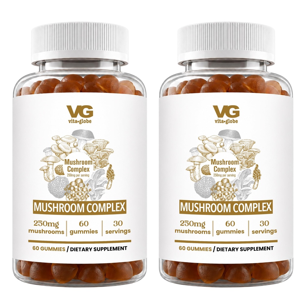 VITA GLOBE Mushroom Complex Gummies 250mg met Reishi, Lion