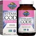 Garden of Life Multivitamine for Women 50 & Over, Vitamine Code Women 50 & Wiser Multi - 120 Capsules, Vitamines for 50 Plus met B Vitaminen, Vitaminen A, C, D3, E & K, CoQ10, Probiotica & Enzymen