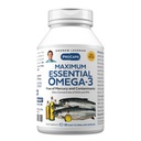 ANDREW LESSMAN Maximum Essential Omega-3 Unflavored, 60 Softgels - Ultra-Pure Omega-3 Fish Oil 1200 mg-High DHA, No Mercury Supplement-Small, Eenvoudig doorslikken Visolie Capsules
