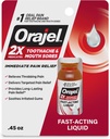 Orajel 2X Gemedicineerde tandpijn & mondverdoving Vloeibaar, 0,45 fl oz