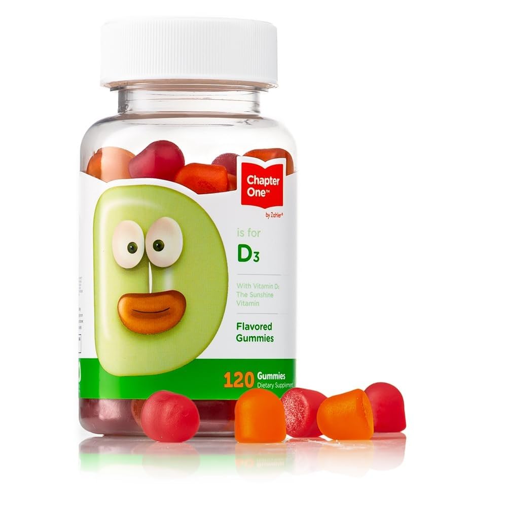 Zahler - Hoofdstuk Een Vitamine D 3 1000 IE Gummies (120 Flavored Gummies) - Gecertificeerd Kosher Kauwbaar voor kinderen en volwassenen - Made in USA