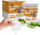 Senlong Eyes Wipes for Dogs - Voorzichtig verwijderen Tear Stain - hondenoog reiniger, Eye Debris, Discharge, Mucus Secretions - hond oogdoekjes traan vlek remover - hond & kat oogdoekjes - 220st, wit