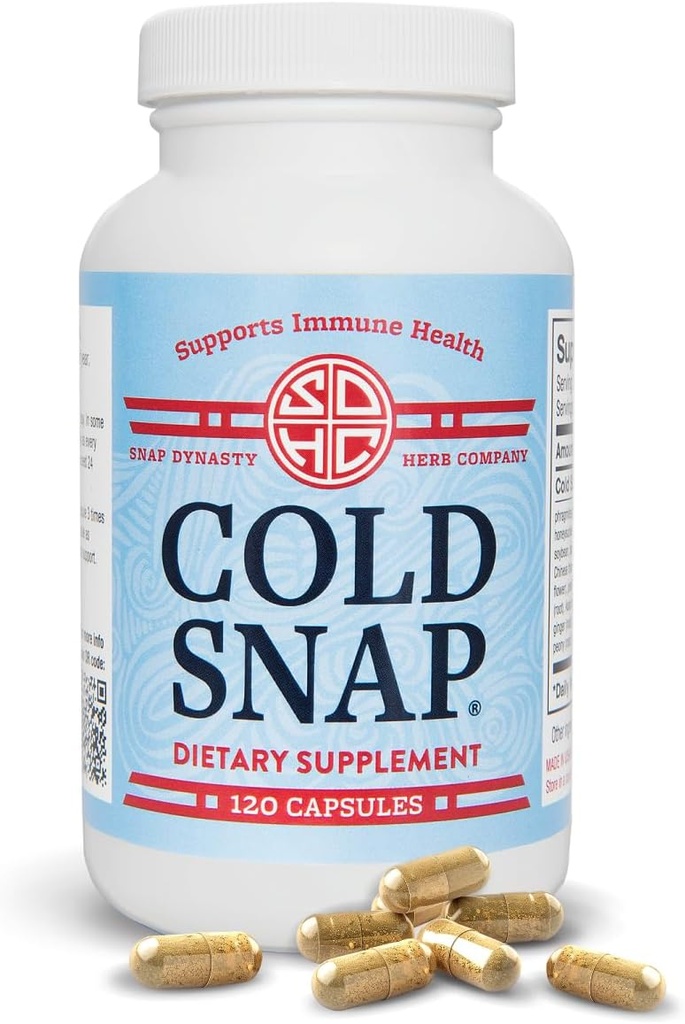 Snap Dynasty Cold Snap - 120ct capsules, Pack of 1 - Plant Based Uitgebreide Immune Health Ondersteuning voor alle leeftijden, Snelle Supplementen voor koude en griep ondersteuning, Geen Contra-indicaties