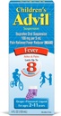 Kinderen Advil Suspension Ibuprofen 100mg Fast Pain Reliver en koorts Reducer Laatste tot 8 uur Druivensmaak Liquid voor leeftijden 2 tot 11 jaar - 3 verpakking van 4 FL Oz flessen