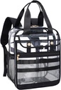 Heldere PVC transparante rugzak, grote multi-zak voor werk en reizen (zwart)