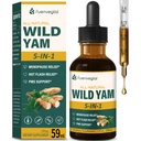 Wild Yam Root Extract Drops, Women's Supplement with Fenegriek & Motherwort Herb for Menopauze Relief & PMS Ondersteuning. Fenogreco y Ñame Salvaje para la Menopausia. 2oz