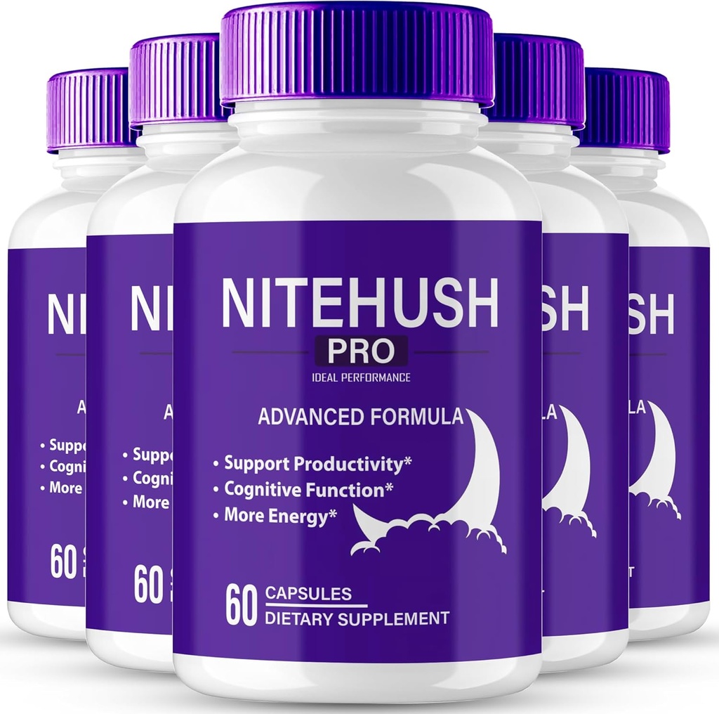 Nite Hush Pro Hersensupplementen voor Geheugen en Focus Capsules, NiteHush Advanced Formula Brain Health Ondersteuning - Maximale sterkte Nootropics NiteHushPro Alle natuurlijke ondersteuning Pillen Reviews (5 Pack)