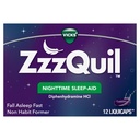 ZzzQuil, Nachtslaaphulp LiquiCaps, 25 mg Difenhydramine HCl, No.1 Sleep-Aid Brand, Non-Habit Forming, Val Slaap Snel, 12 Tellen