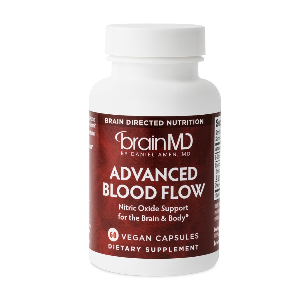 BRainMD Advanced Blood Flow - 60 Vegan Capsules - Nitric Oxid Support for The Brain & Lichaam - Glutenvrij - 30 porties