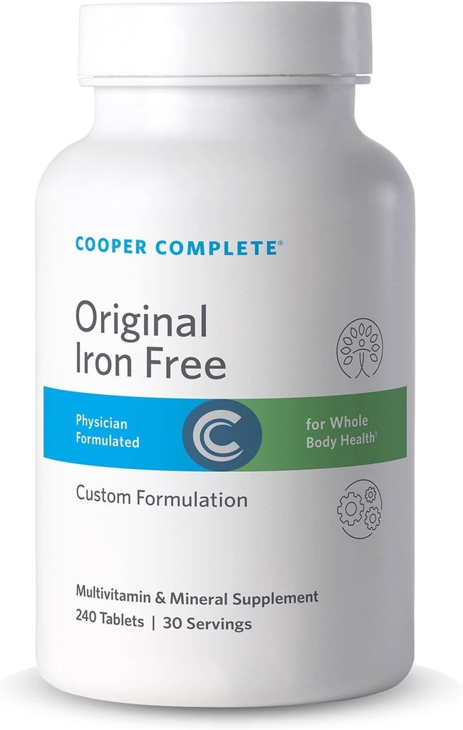 Cooper Complete - Original Multivitamine Iron Free - Daily Multivitamine and Mineral Supplement - 30 porties per fles. Verpakking van 2