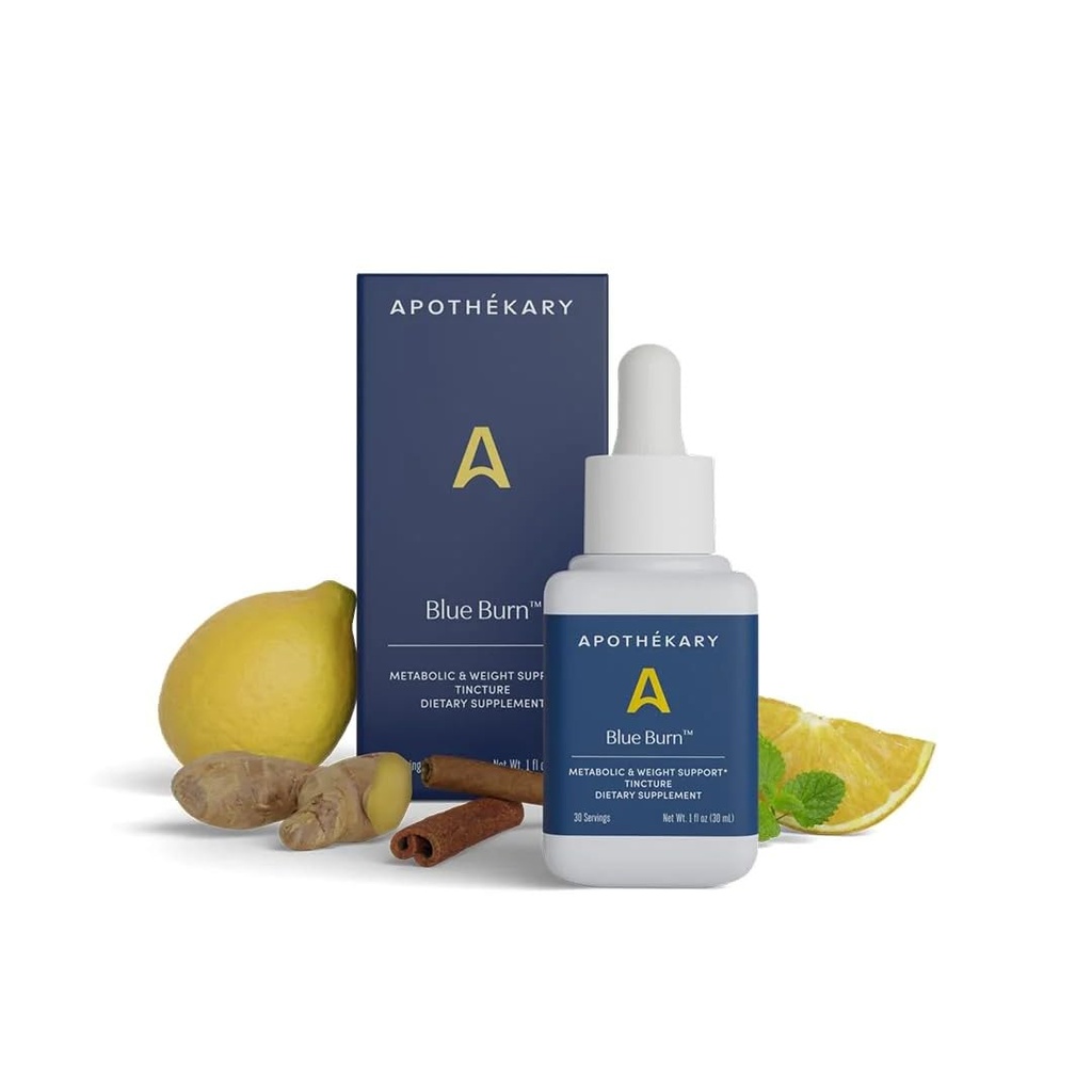 Apothékary Blue Burn Herbal Supplement Liquid Drops, Metabolisme en gewicht management ondersteuning, 1 Fl Oz, 30 porties